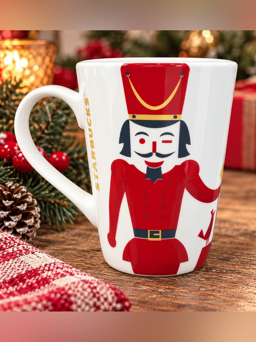 Starbucks Red and Black Nutcracker Holiday Mug